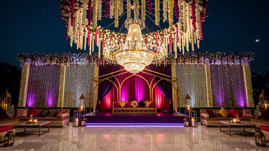 Sangeet Night Decoration with LED Lights